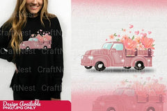 Pink Truck with Flowers and Love Clipart Bundle - CraftNest - Digital Crafting and Art
