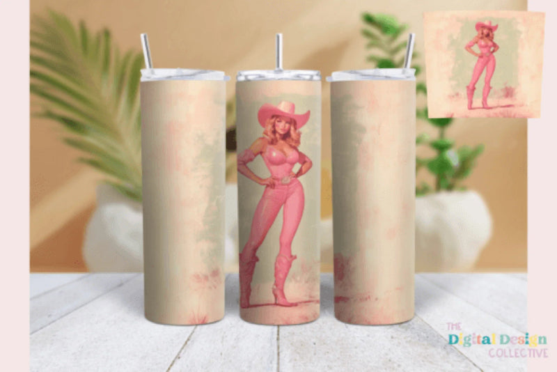 Pinup Girl Western Tumbler Wrap Bundle - CraftNest - Digital Crafting and Art
