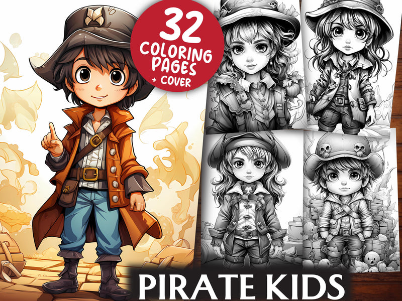 Pirate Kids Coloring Books - CraftNest
