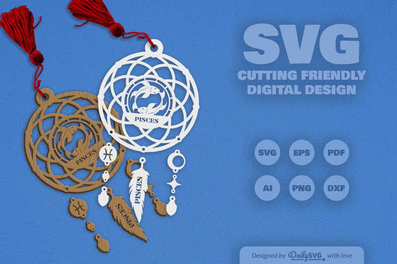 Pisces Dream Catcher Set SVG Bundle 6 - CraftNest - Digital Crafting and Art
