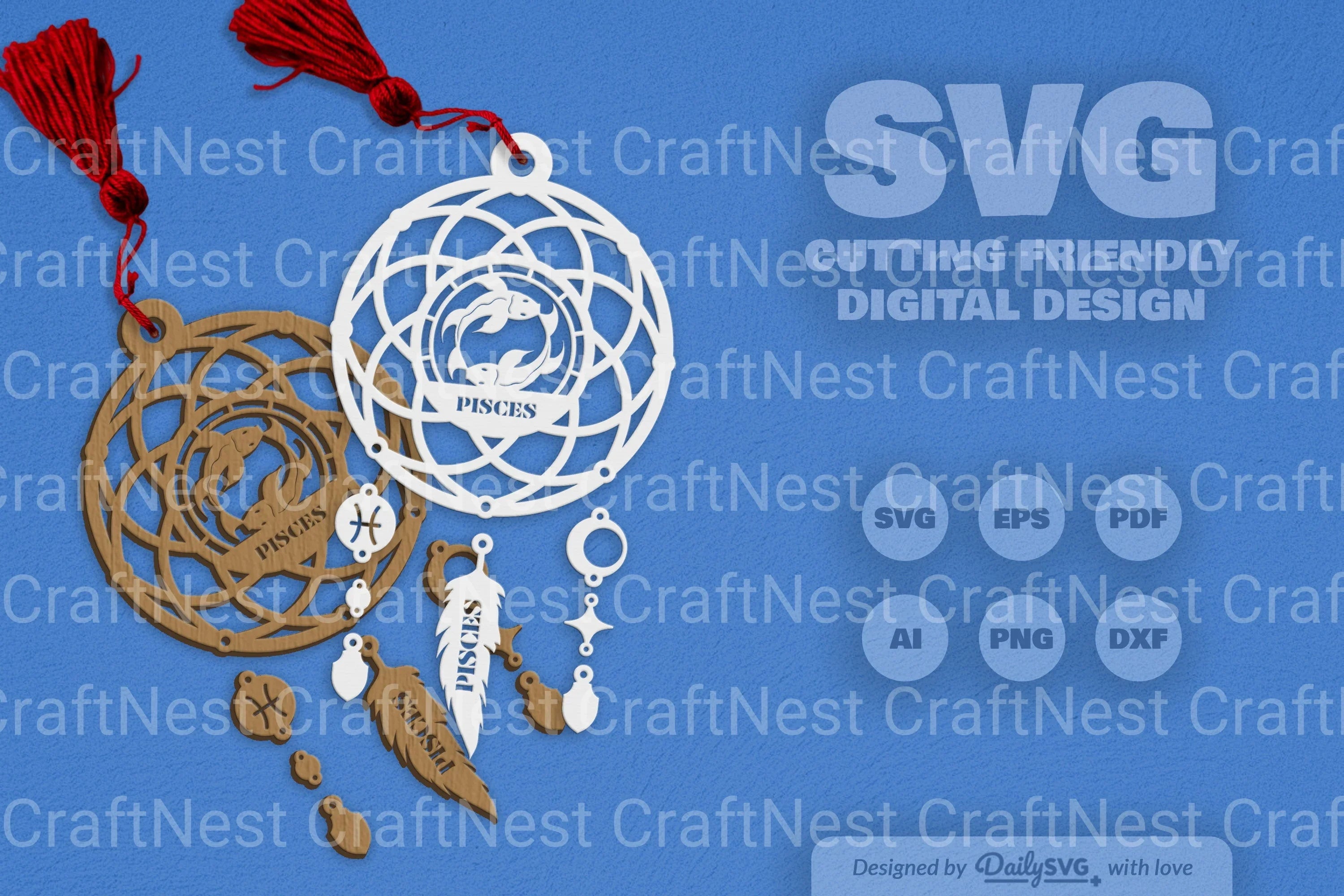 Pisces Dream Catcher Set SVG Bundle