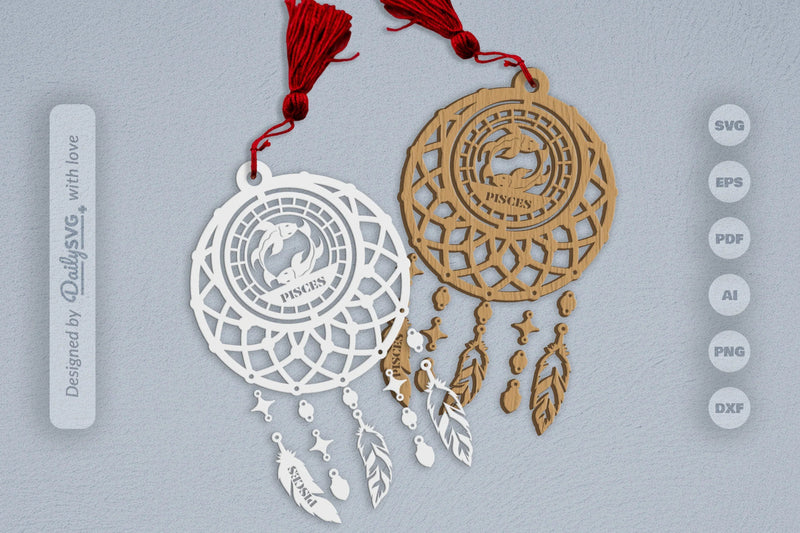 Pisces Dream Catcher Set SVG Bundle 1 - CraftNest - Digital Crafting and Art