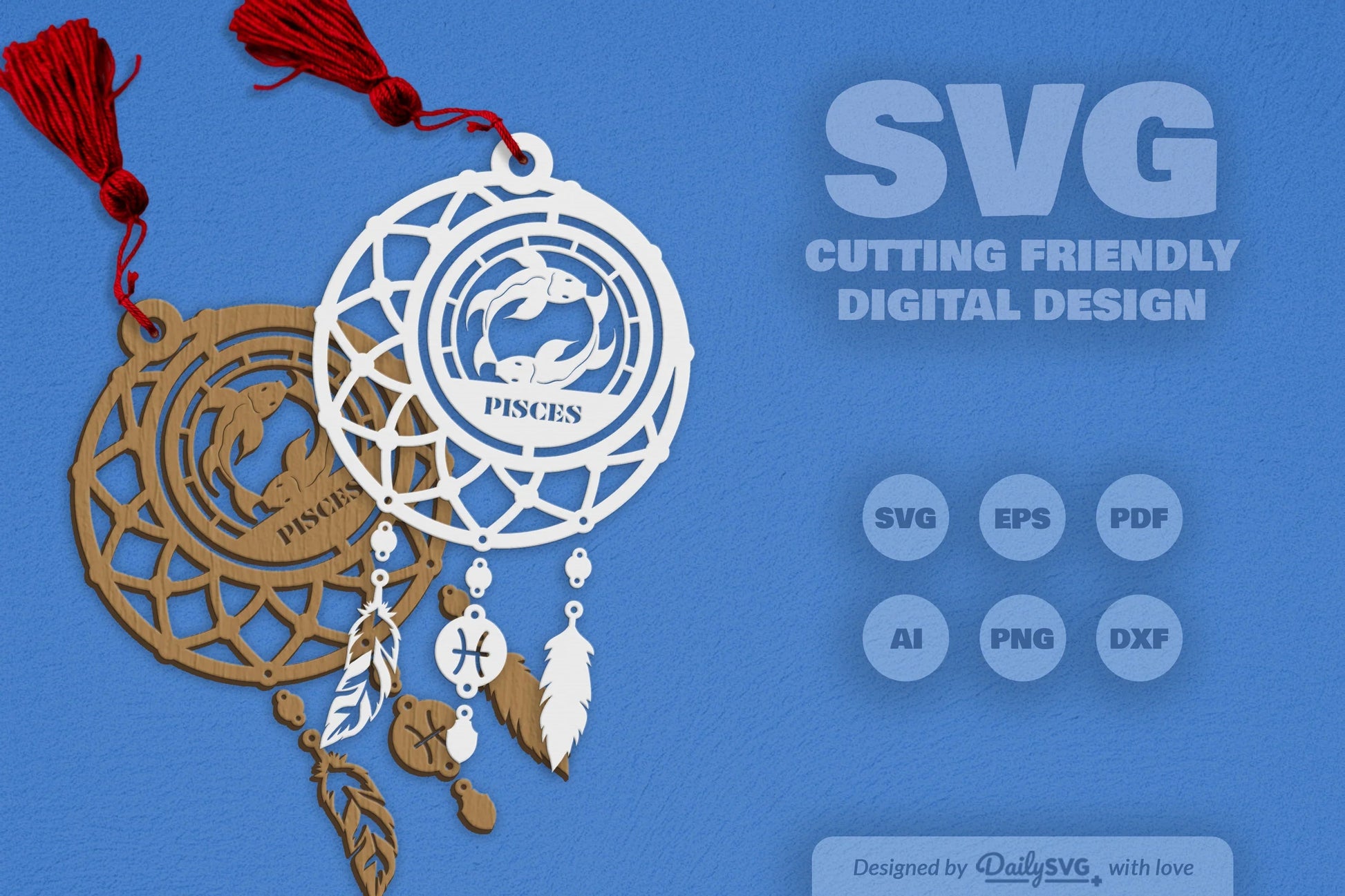 Pisces Dream Catcher Set SVG Bundle 3 - CraftNest - Digital Crafting and Art