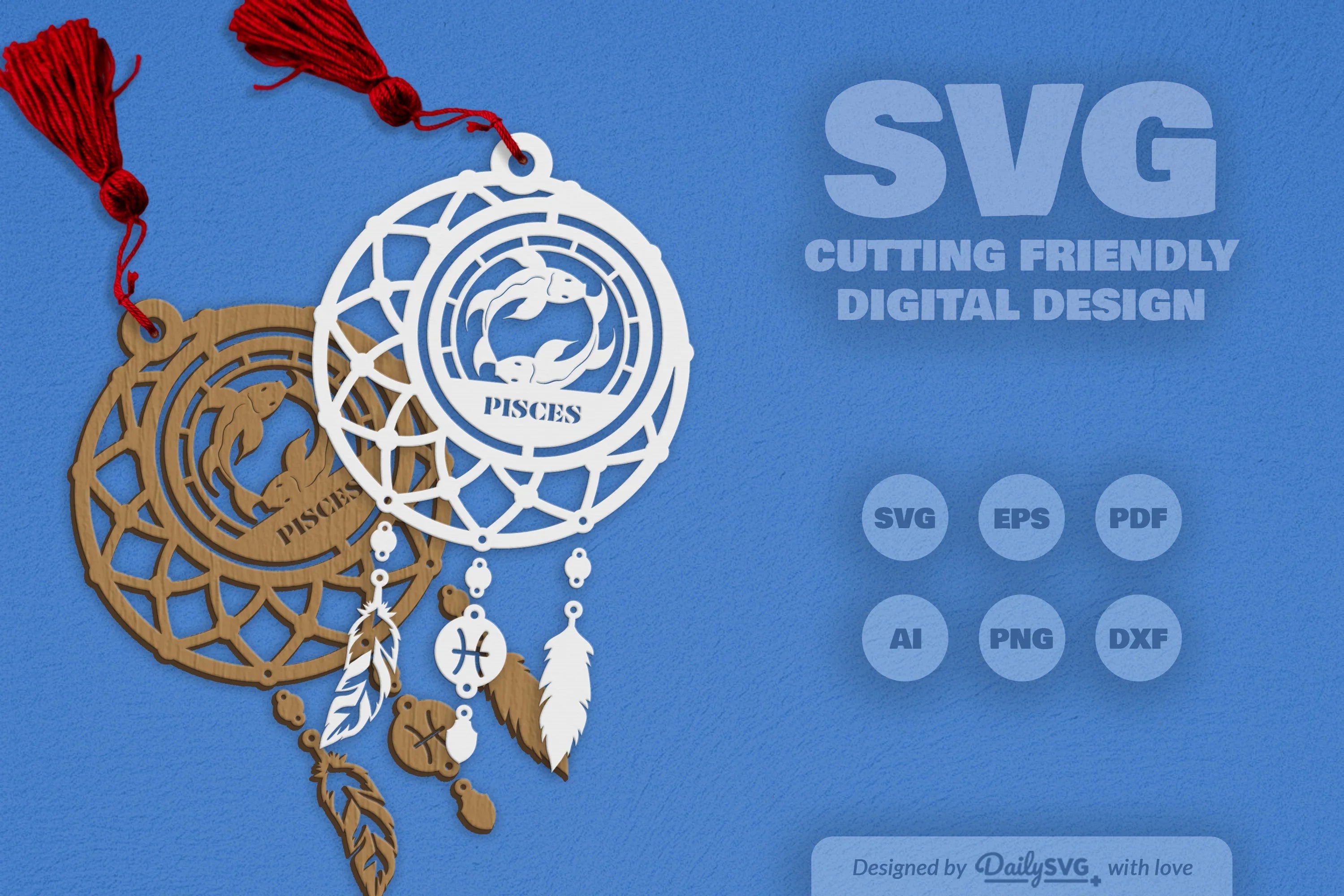 Pisces Dream Catcher Set SVG Bundle 3 - CraftNest - Digital Crafting and Art