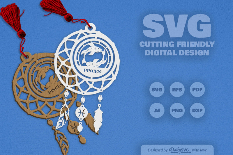 Pisces Dream Catcher Set SVG Bundle 3 - CraftNest - Digital Crafting and Art