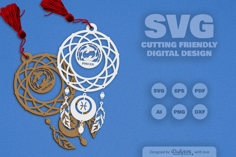 Pisces Dream Catcher Set SVG Bundle 4 - CraftNest - Digital Crafting and Art