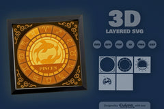 Pisces Zodiac 3D Shadow Box Papercut SVG Bundle - CraftNest - Digital Crafting and Art
