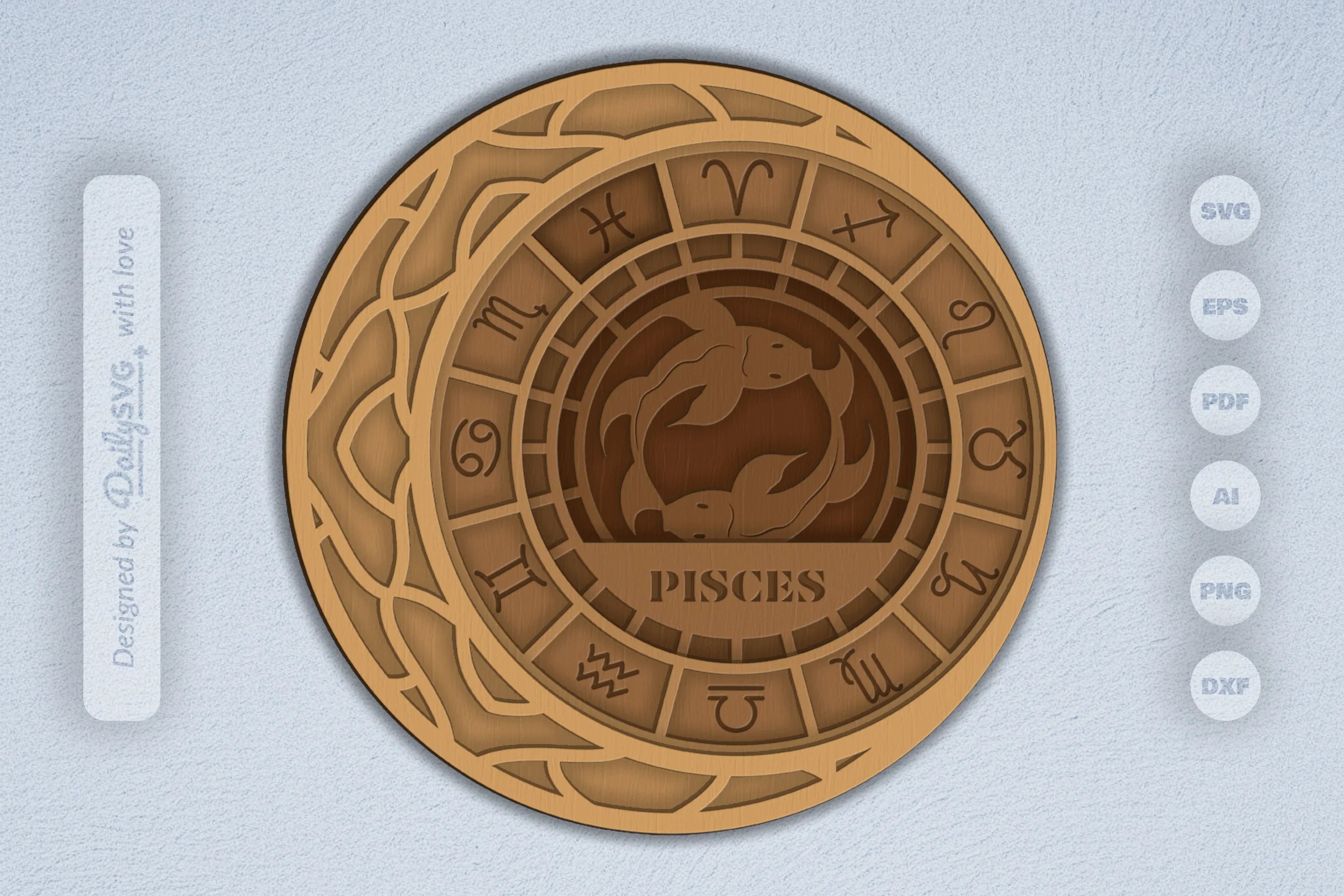 Pisces Zodiac Laser Cut SVG Bundle - CraftNest - Digital Crafting and Art