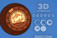 Pisces Zodiac Laser Cut SVG Bundle - CraftNest - Digital Crafting and Art