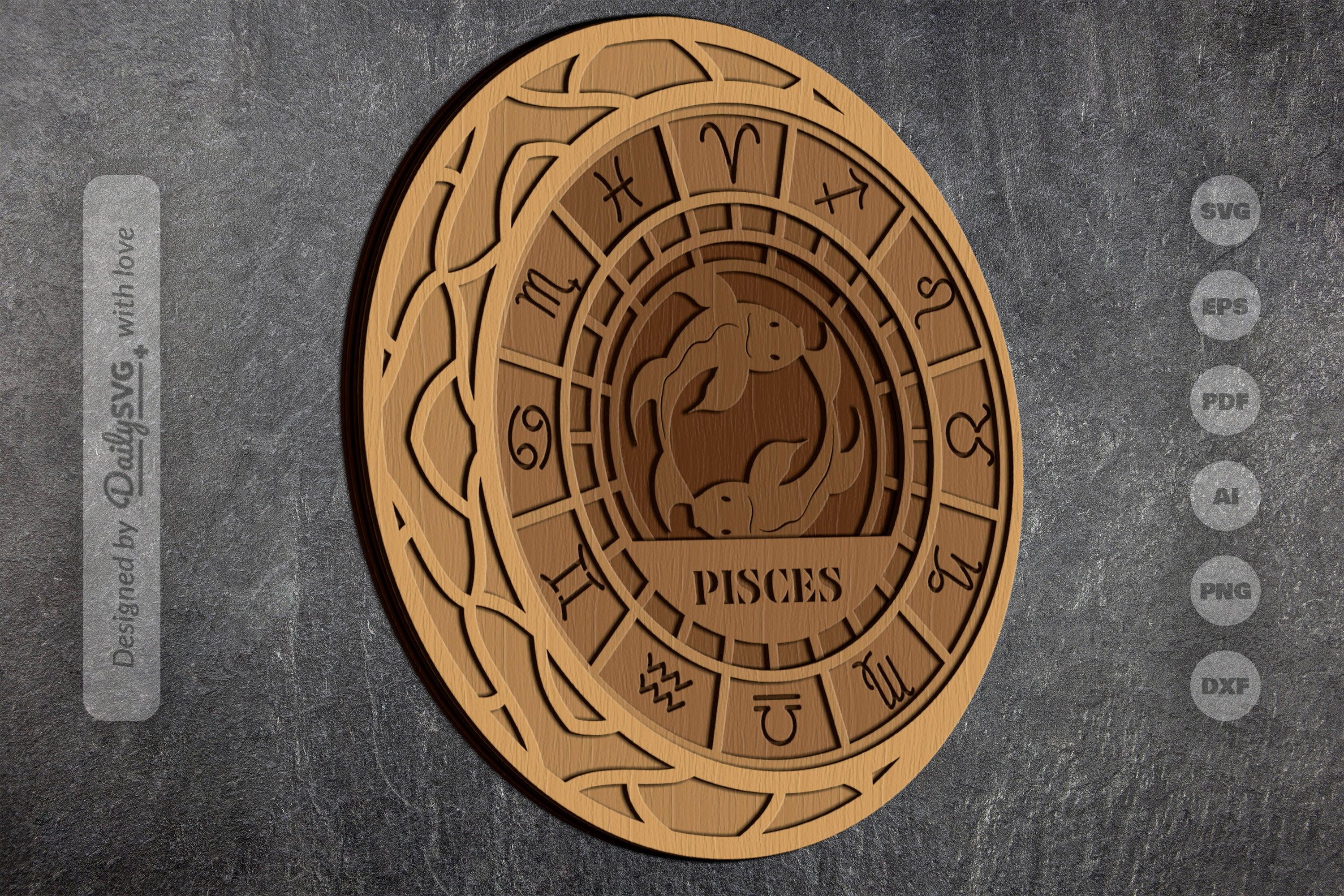 Pisces Zodiac Laser Cut SVG Bundle - CraftNest - Digital Crafting and Art