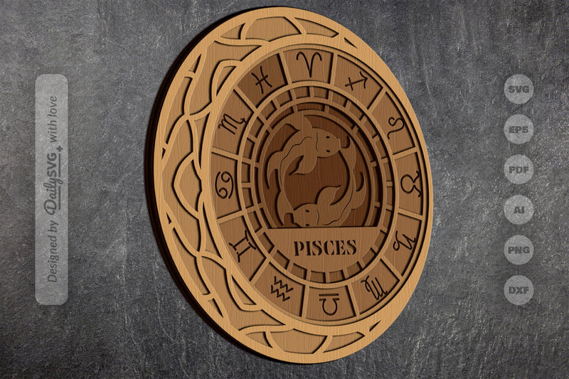 Pisces Zodiac Laser Cut SVG Bundle - CraftNest - Digital Crafting and Art