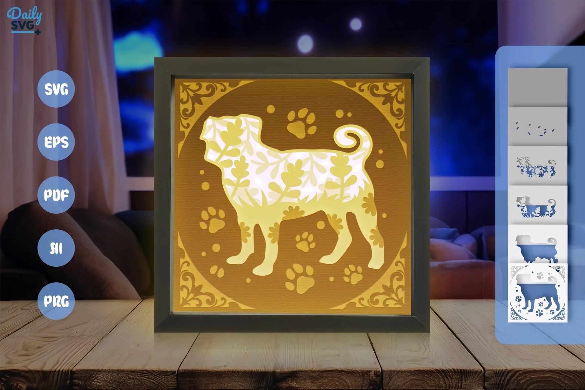 Floral Papercut Pitbull SVG Bundle - CraftNest - Digital Crafting and Art