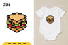 Pixel Art Fast Food 8Bit Sandwich Clipart Bundle