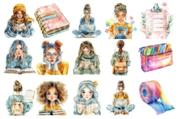 Planner Girl Vibes Clipart Bundle - CraftNest - Digital Crafting and Art