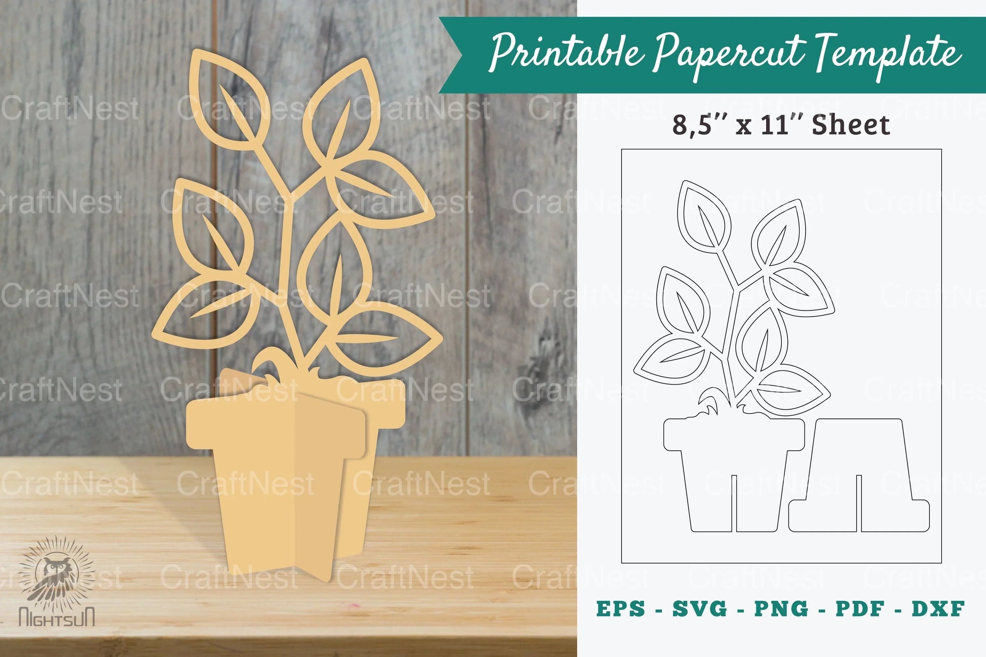 Plant Printable Cut Template Bundle - CraftNest - Digital Crafting and Art