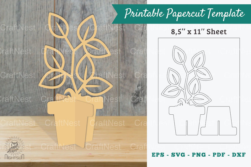 Plant Printable Cut Template Bundle - CraftNest - Digital Crafting and Art