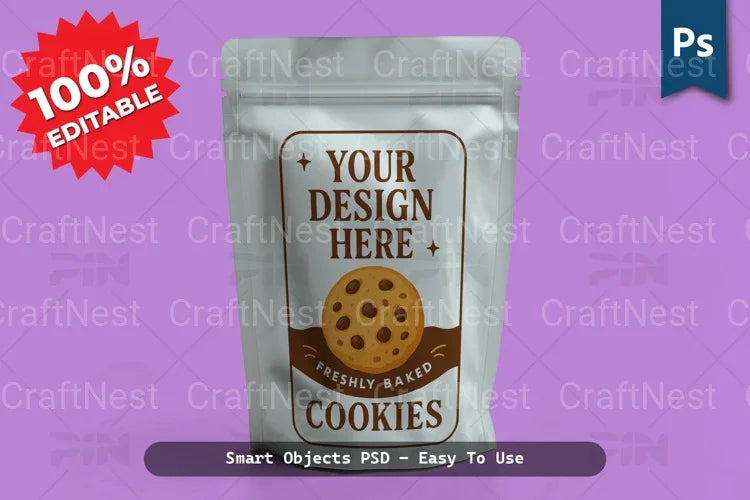Realistic Plastic Packaging Pouch Mockup - CraftNest - Digital Crafting and Art