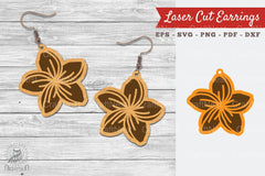 Plumeria Flower Laser Cut Earrings SVG Bundle - CraftNest - Digital Crafting and Art