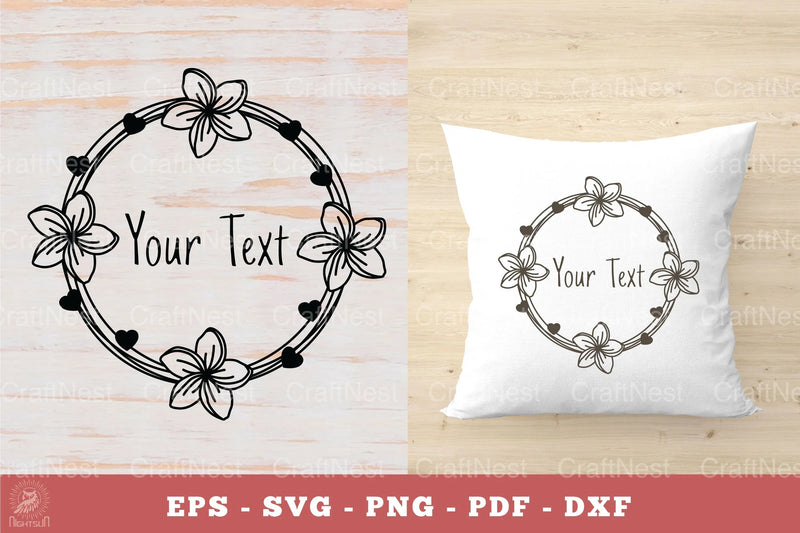 Plumeria Flowers Monogram SVG Bundle - CraftNest - Digital Crafting and Art