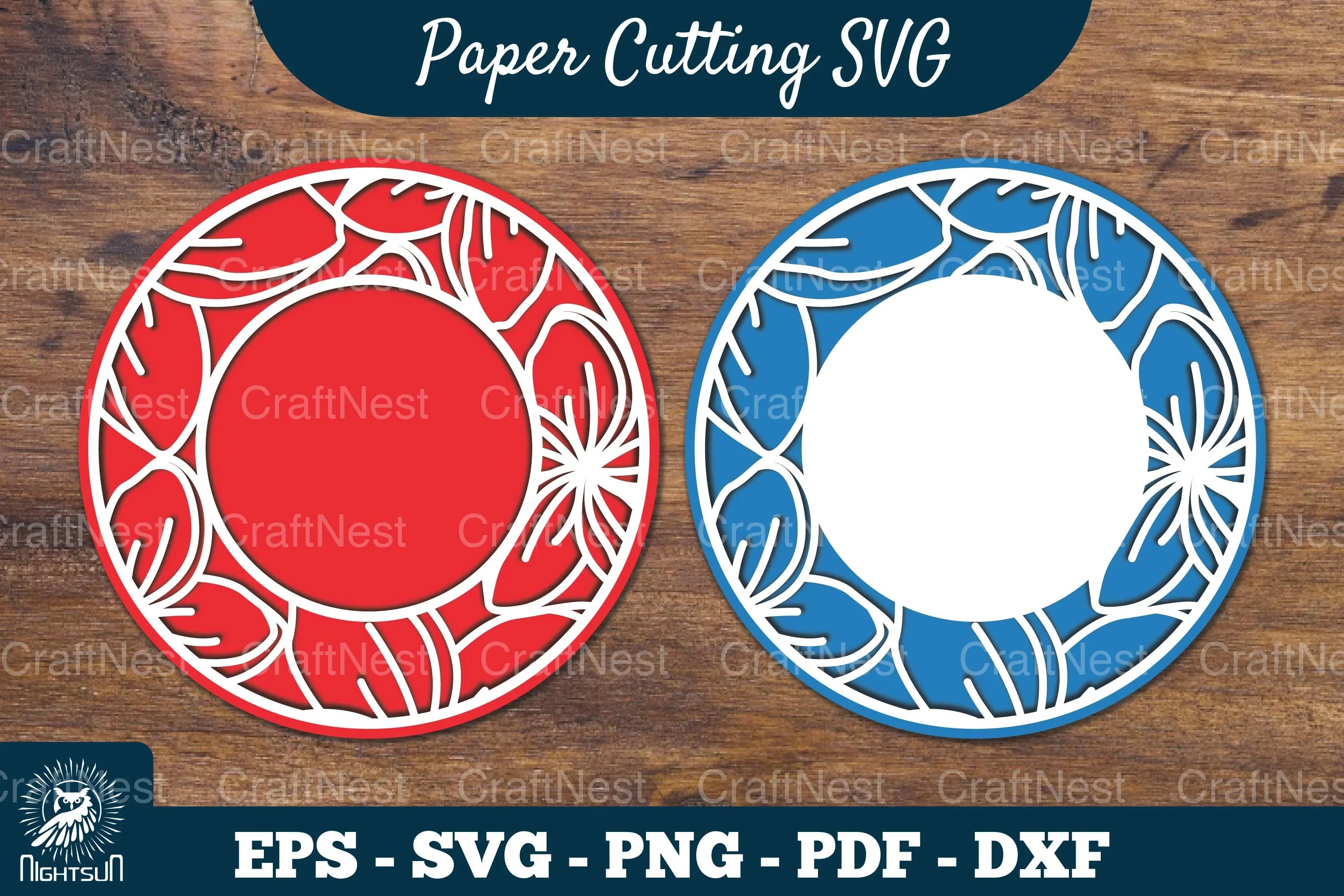 Plumeria Flowers Papercut Circle Clipart Bundle - CraftNest - Digital Crafting and Art