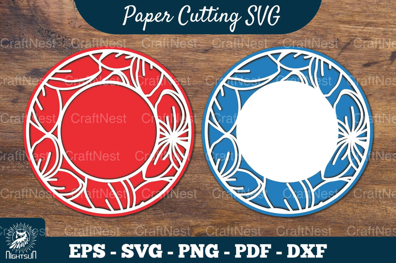 Plumeria Flowers Papercut Circle Clipart Bundle - CraftNest - Digital Crafting and Art