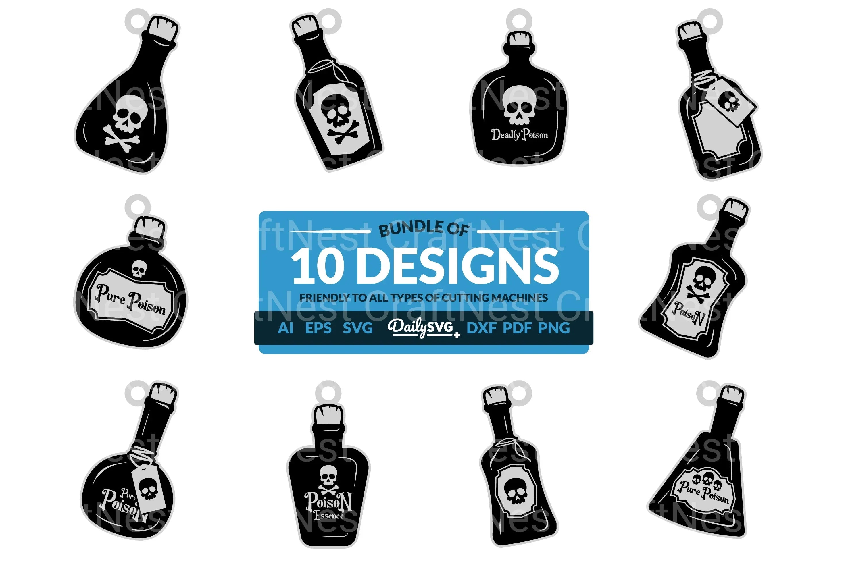 Halloween Poison Bottle Clipart - Daily SVG Bundles
