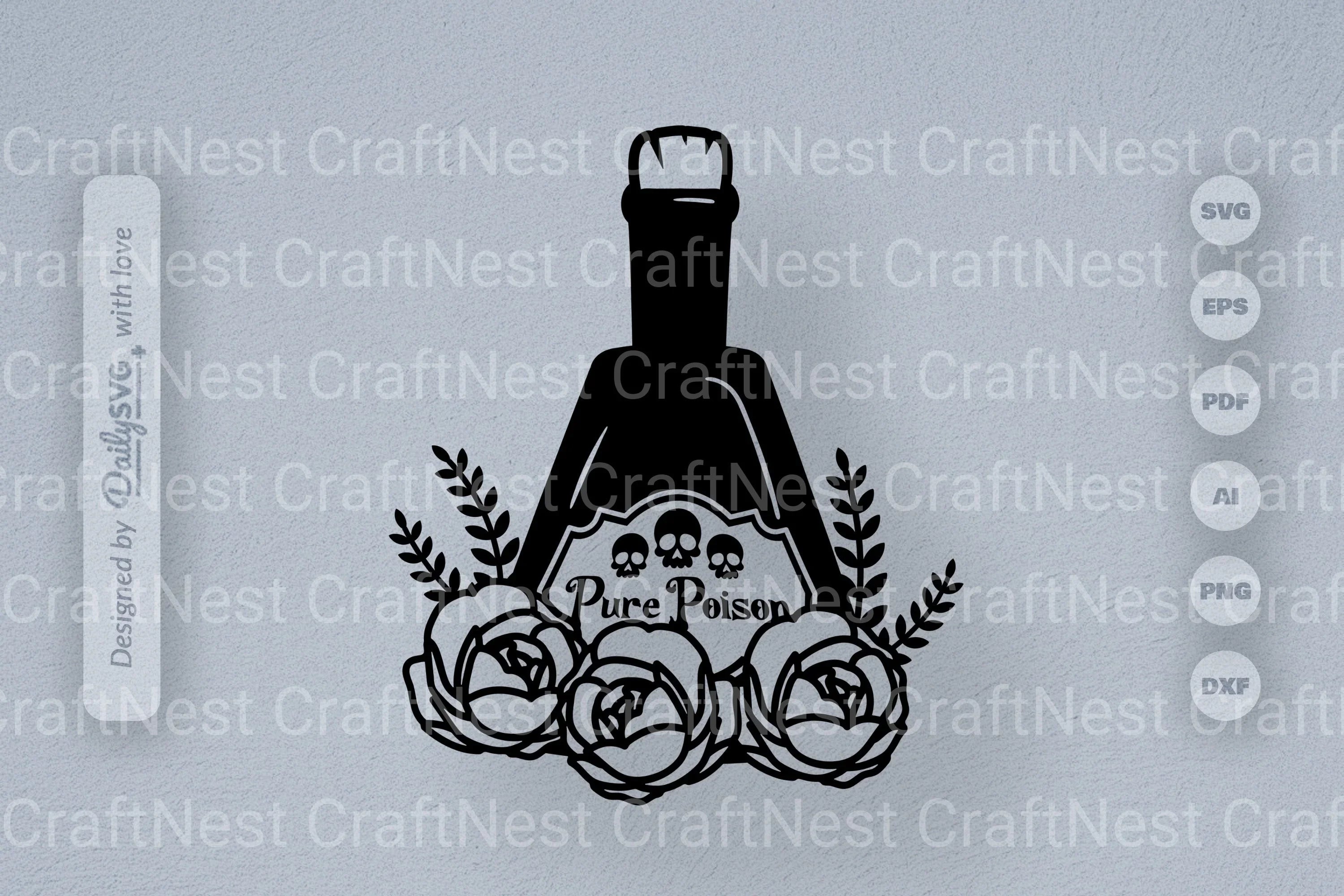 Poison Bottle with Roses Halloween SVG Bundle