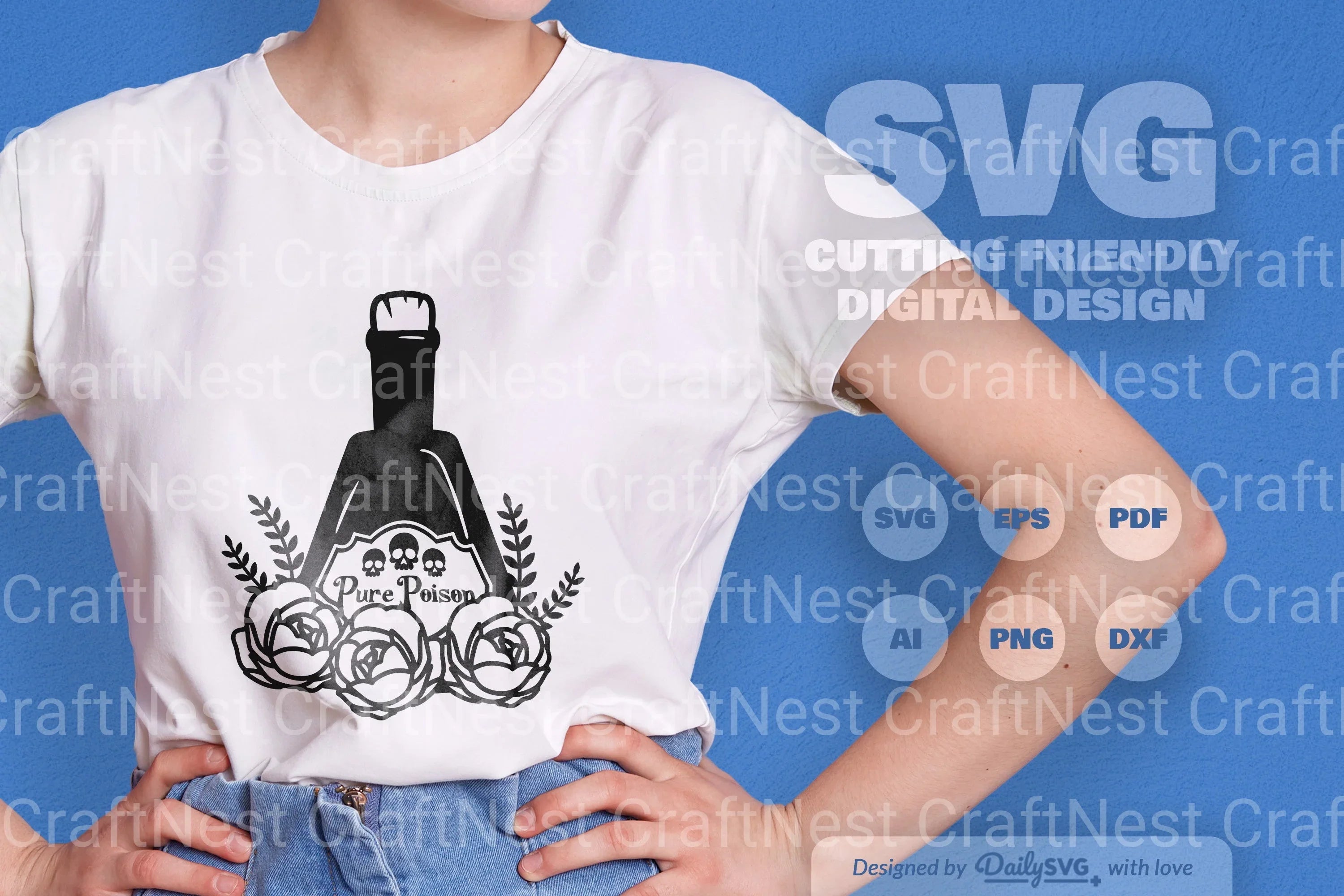 Poison Bottle with Roses Halloween SVG Bundle