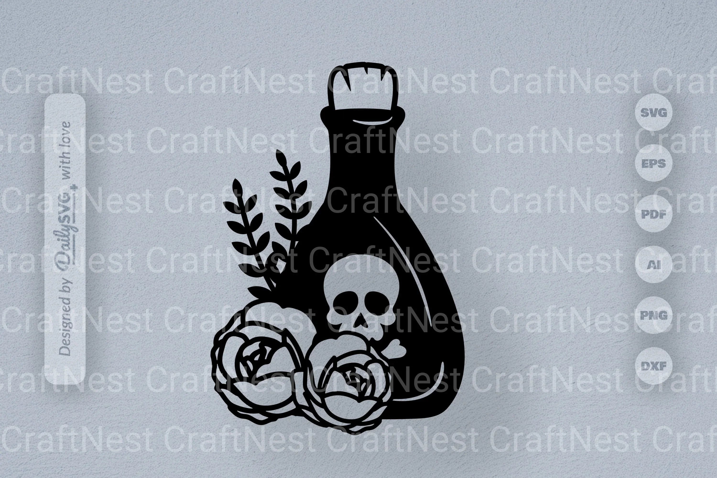 Poison Bottle with Roses Halloween SVG Bundle