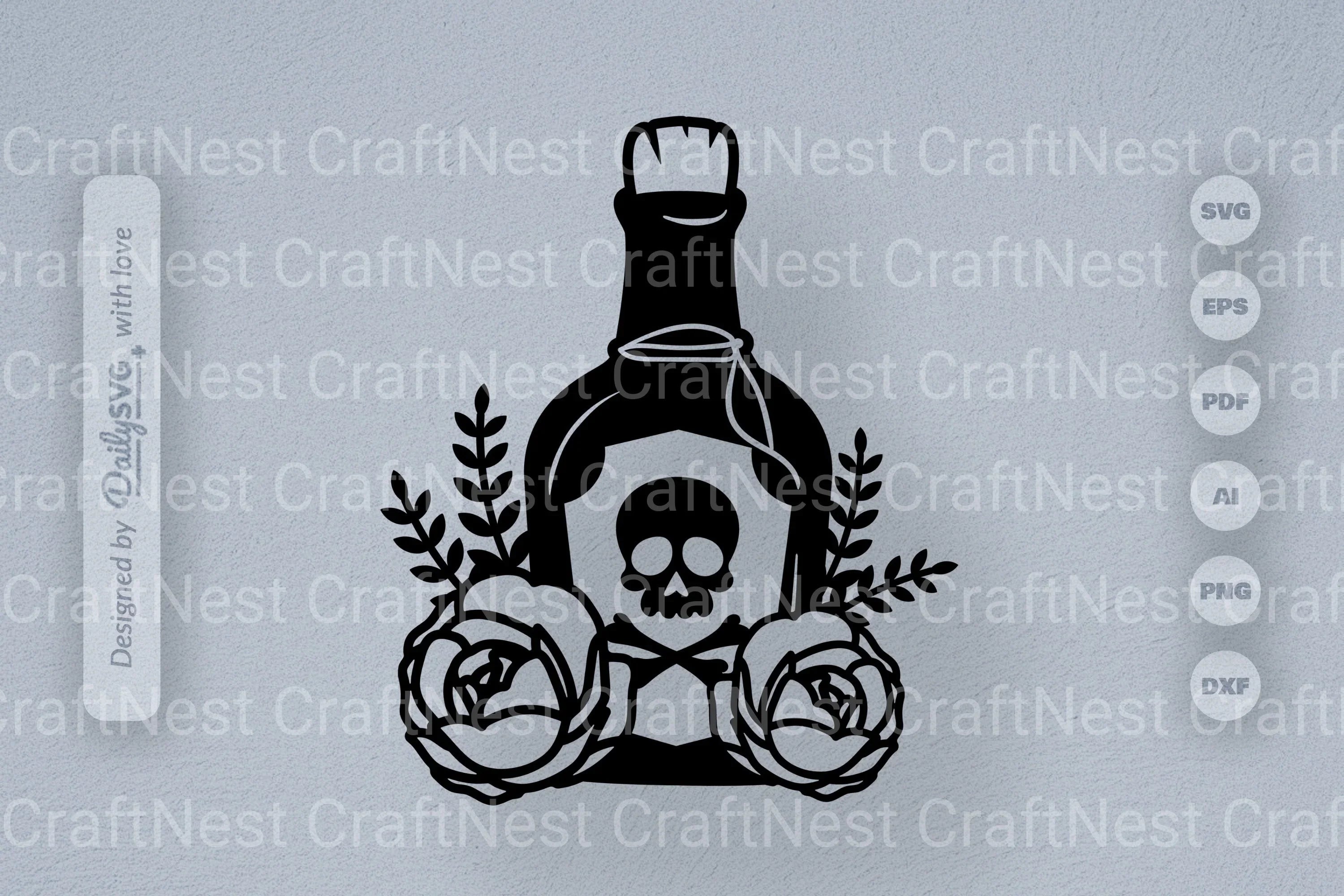 Poison Bottle with Roses Halloween SVG Bundle