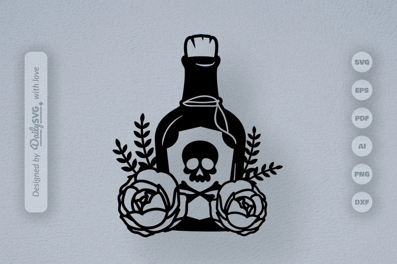 Poison Bottle with Roses Halloween SVG Bundle 8 - CraftNest - Digital Crafting and Art