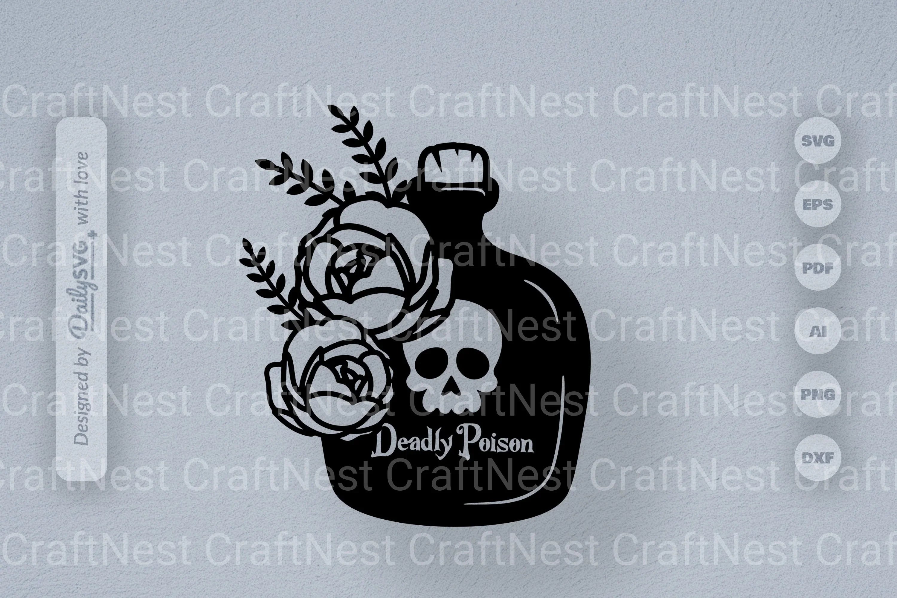 Poison Bottle with Roses Halloween SVG Bundle