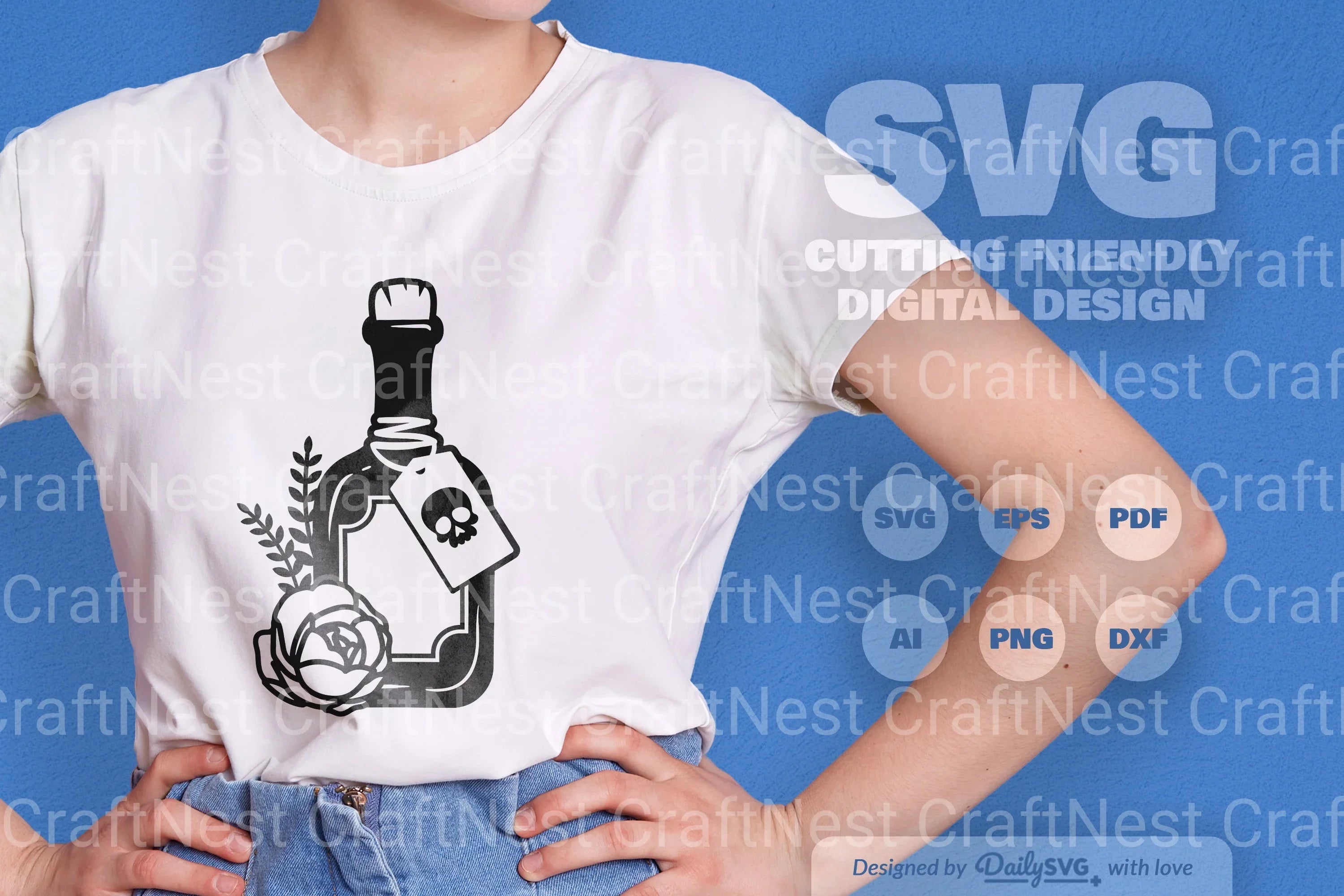 Poison Bottle with Roses Halloween SVG Bundle