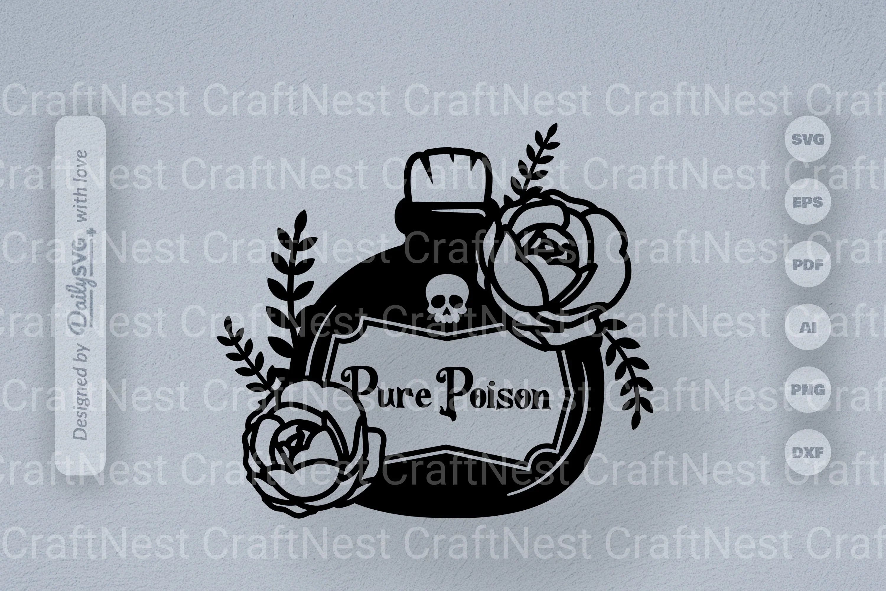 Poison Bottle with Roses Halloween SVG Bundle