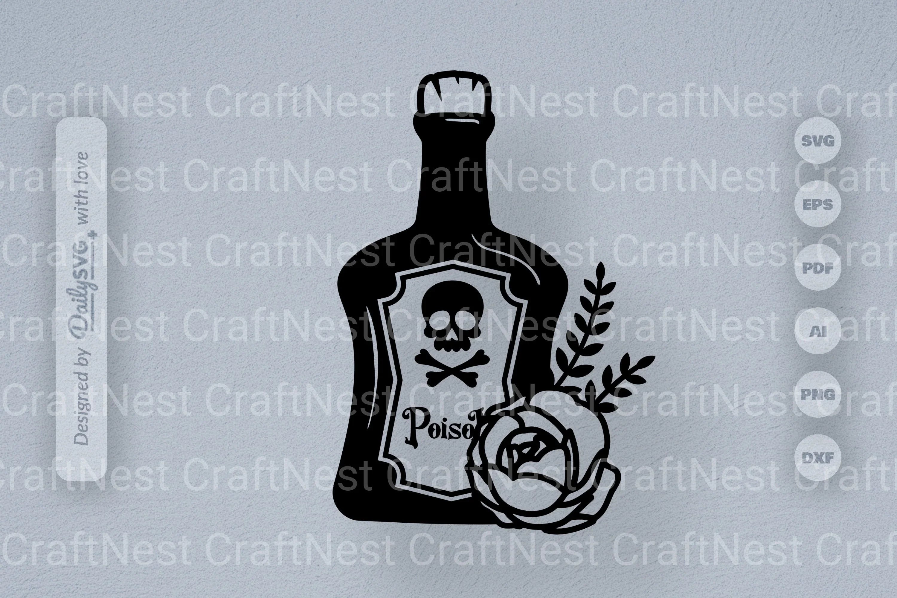 Poison Bottle with Roses Halloween SVG Bundle