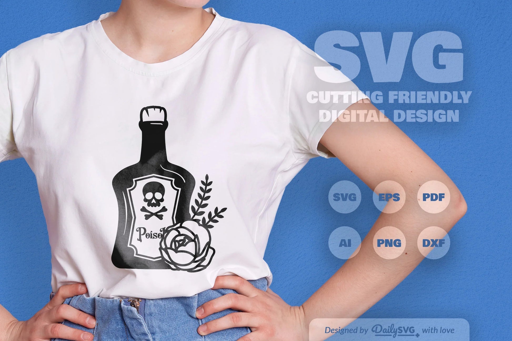 Poison Bottle with Roses Halloween Clipart - CraftNest - Digital Crafting and Art