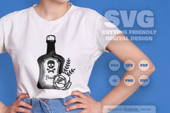 Poison Bottle with Roses Halloween Clipart - CraftNest - Digital Crafting and Art