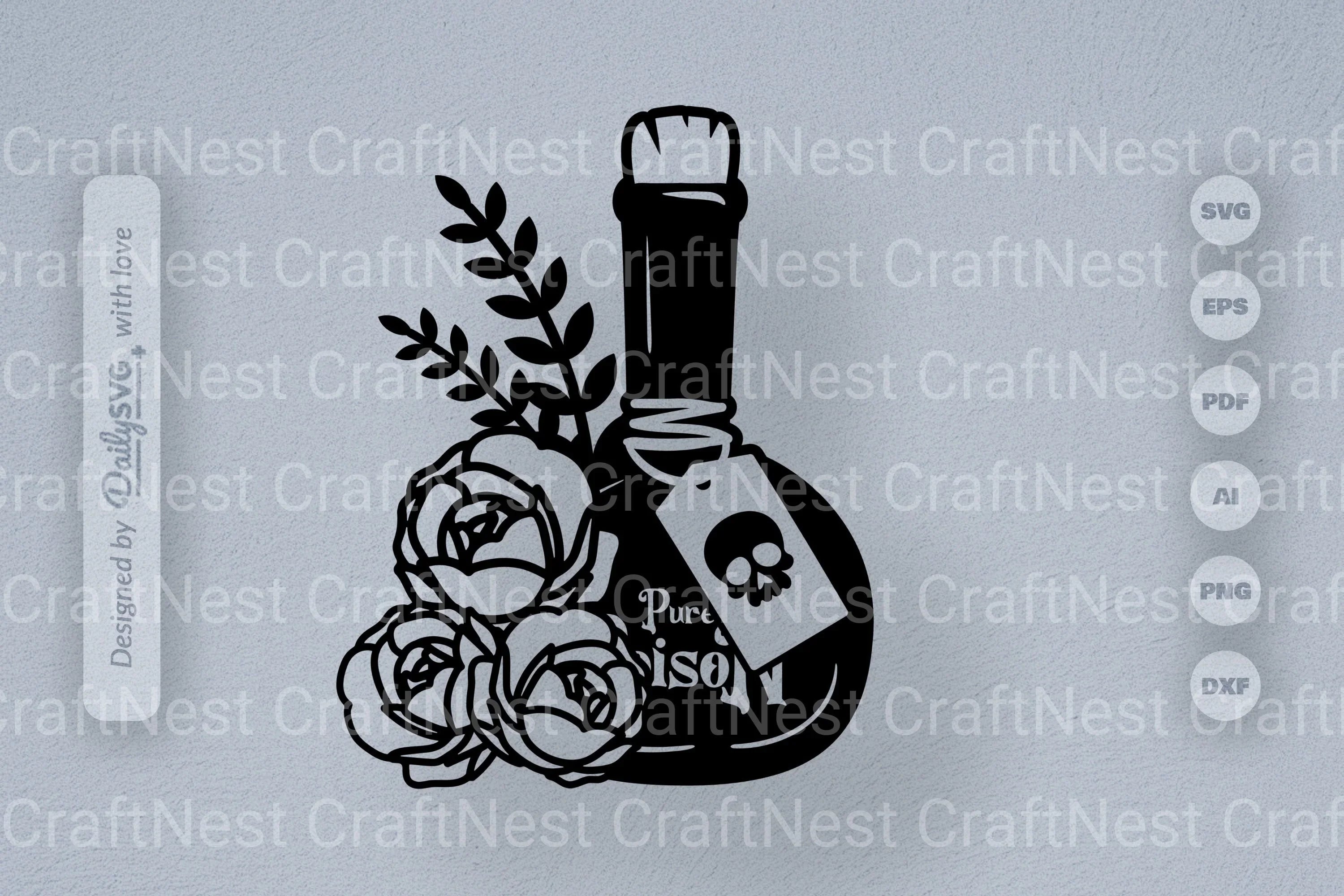 Poison Bottle with Roses Halloween SVG Bundle