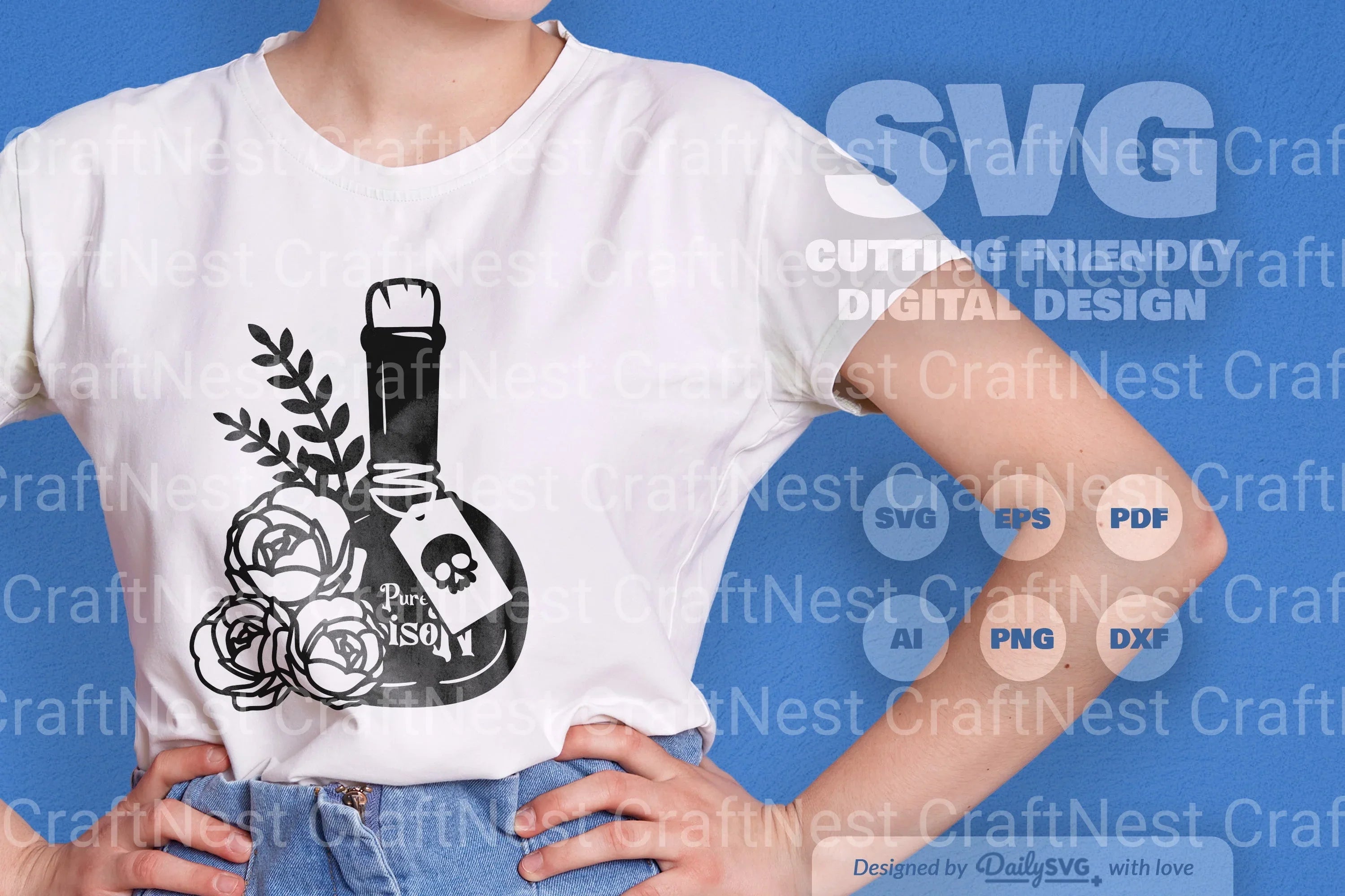 Poison Bottle with Roses Halloween SVG Bundle