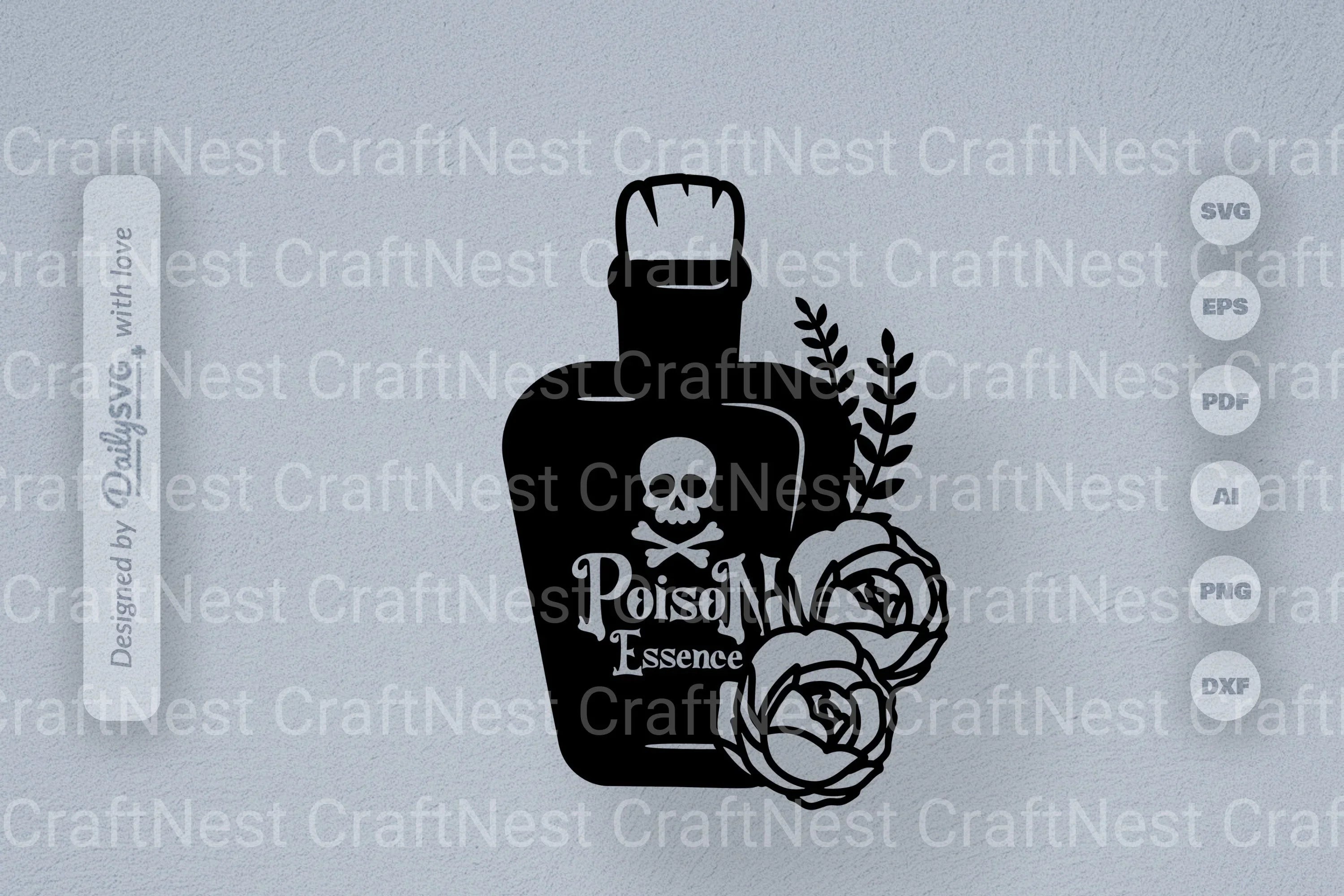 Poison Bottle with Roses Halloween SVG Bundle