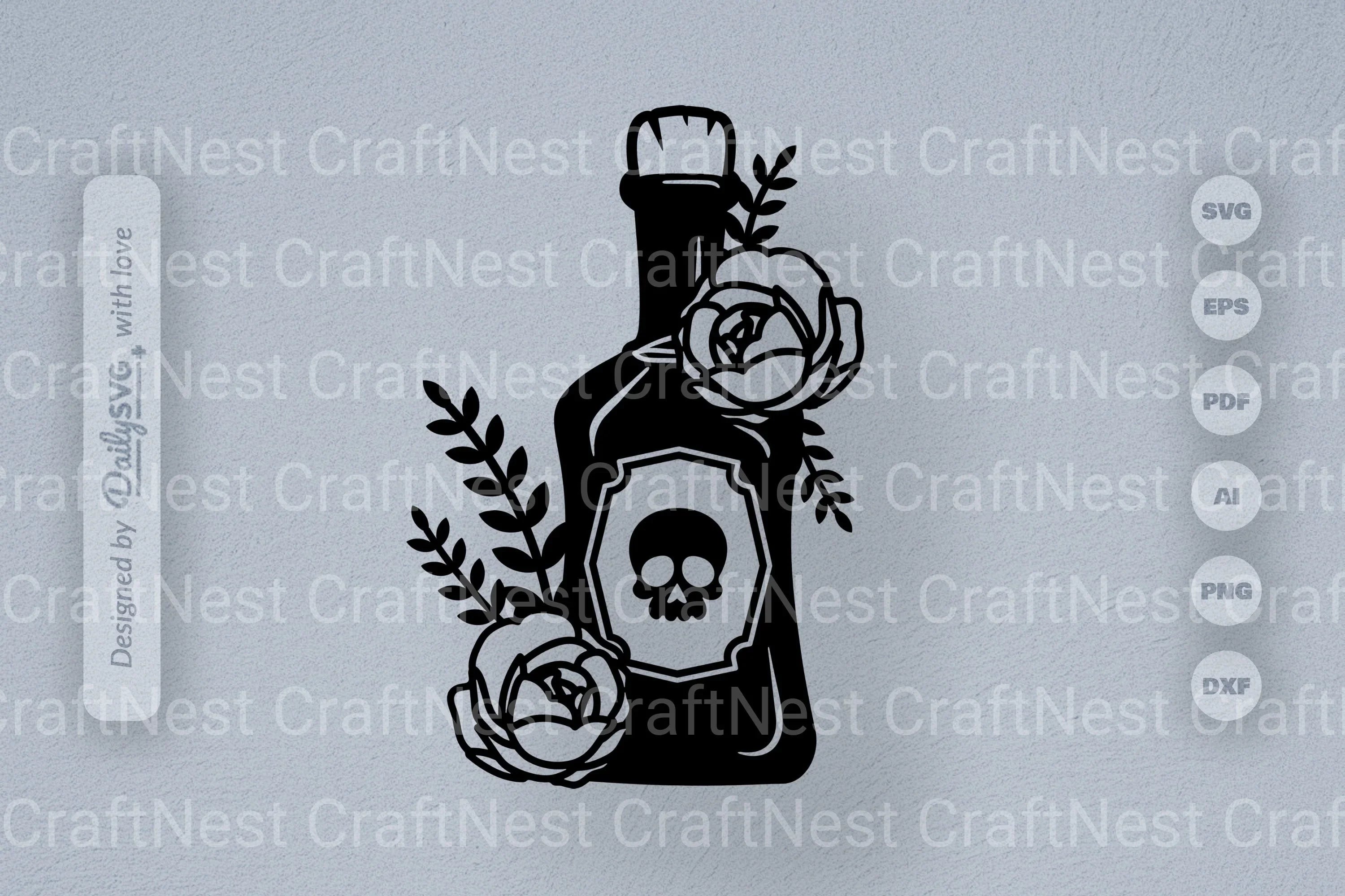 Poison Bottle with Roses Halloween SVG Bundle