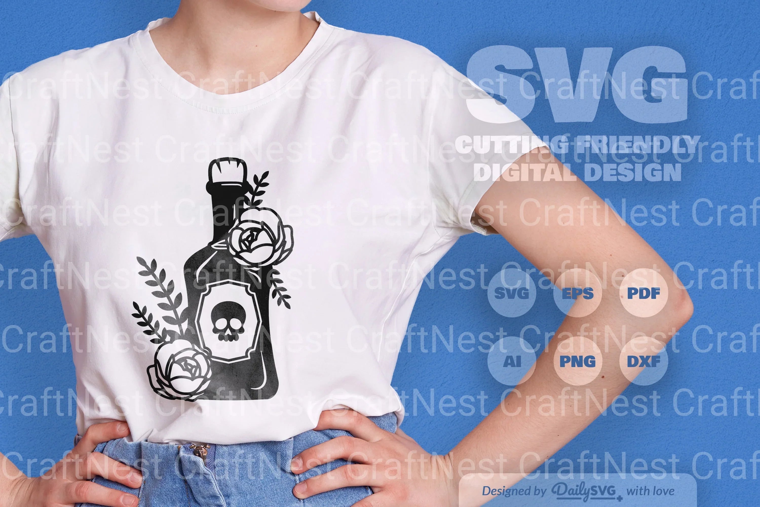 Poison Bottle with Roses Halloween SVG Bundle