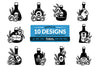 Poison Bottle with Roses Halloween Clipart