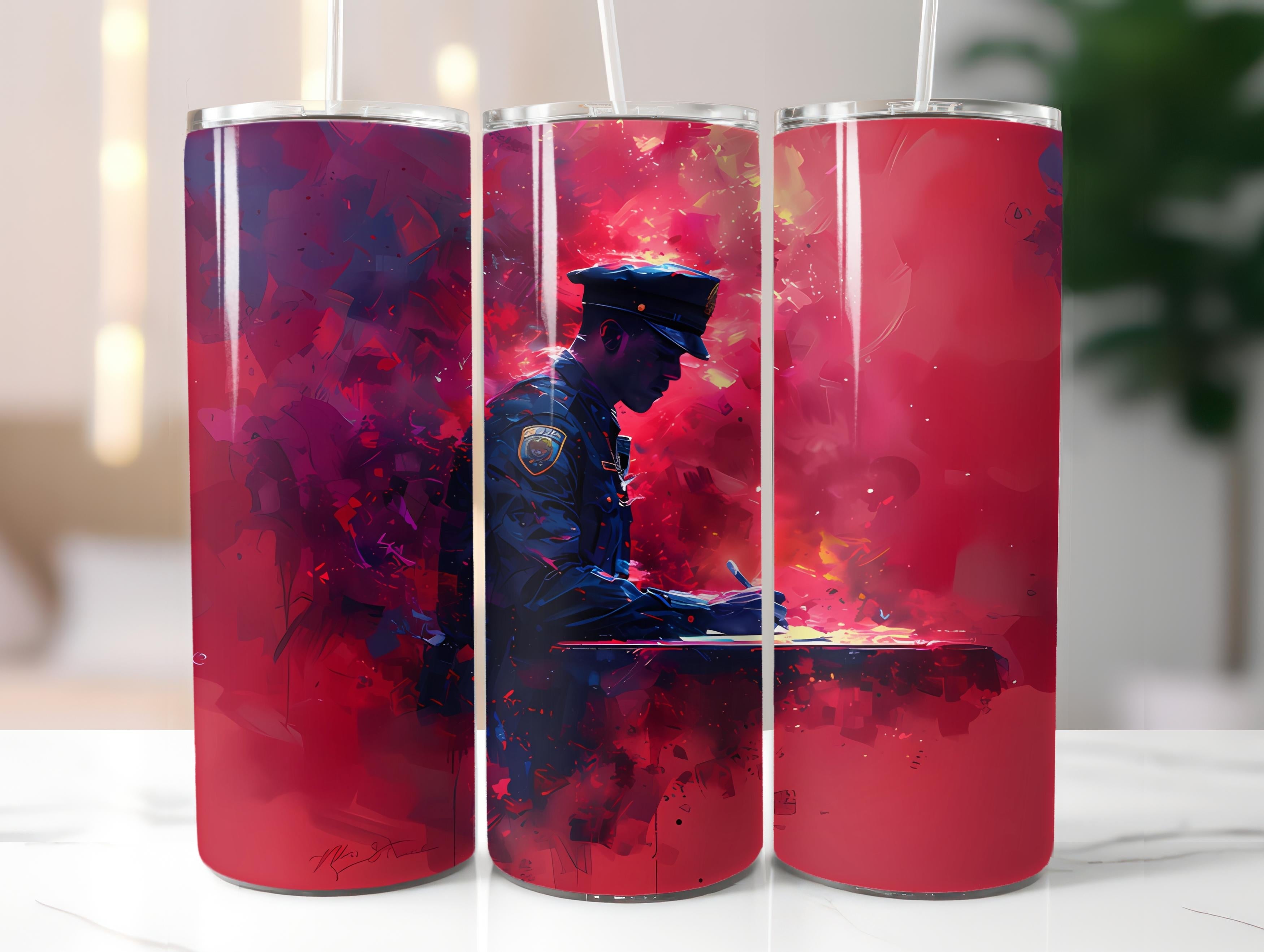 Police Officer 3 Tumbler Wrap - CraftNest - Digital Crafting and Art