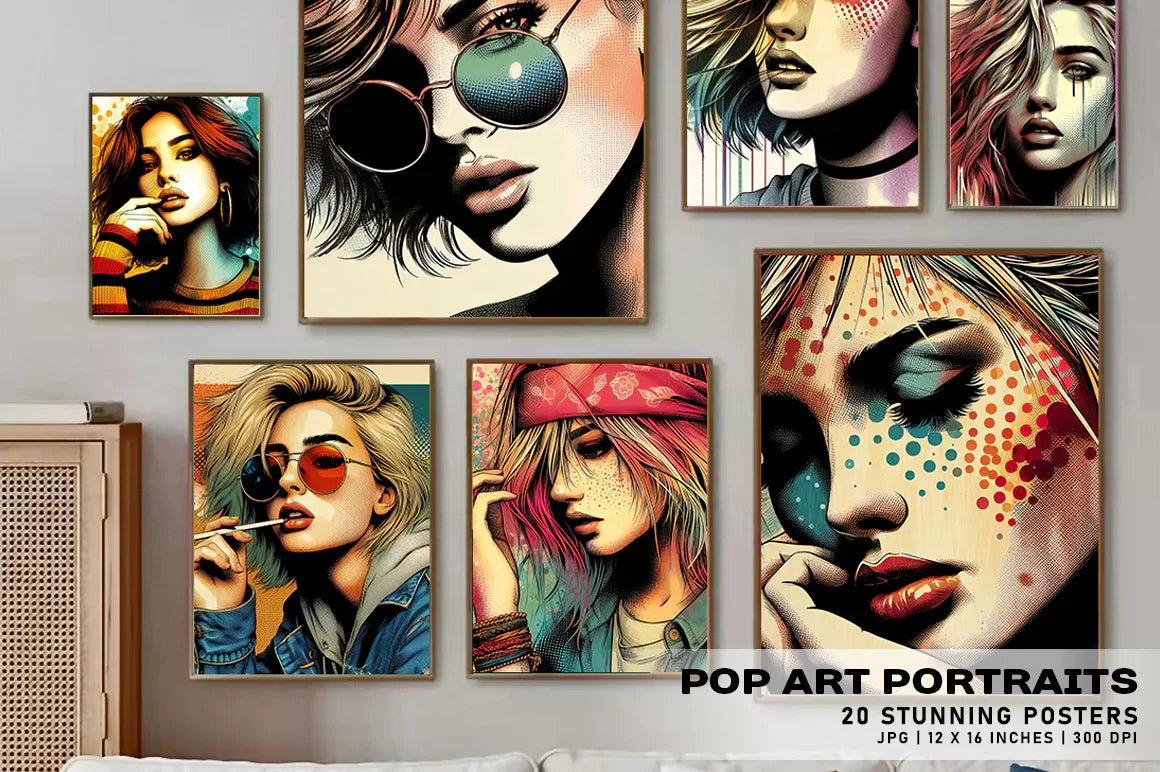 Pop Art Portraits Posters - Wall Art - CraftNest - Digital Crafting and Art