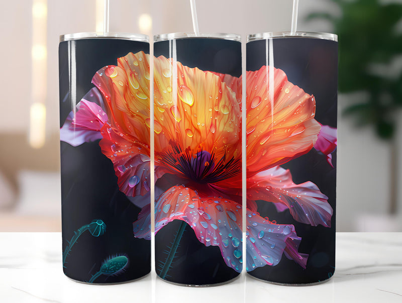 Poppies Flowers Tumbler Wrap - CraftNest - Digital Crafting and Art