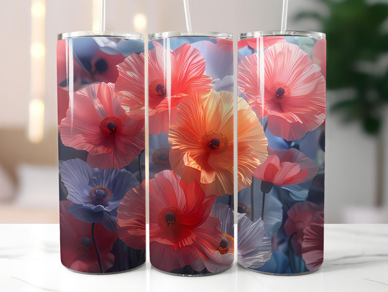 Poppies Flowers Tumbler Wrap - CraftNest - Digital Crafting and Art