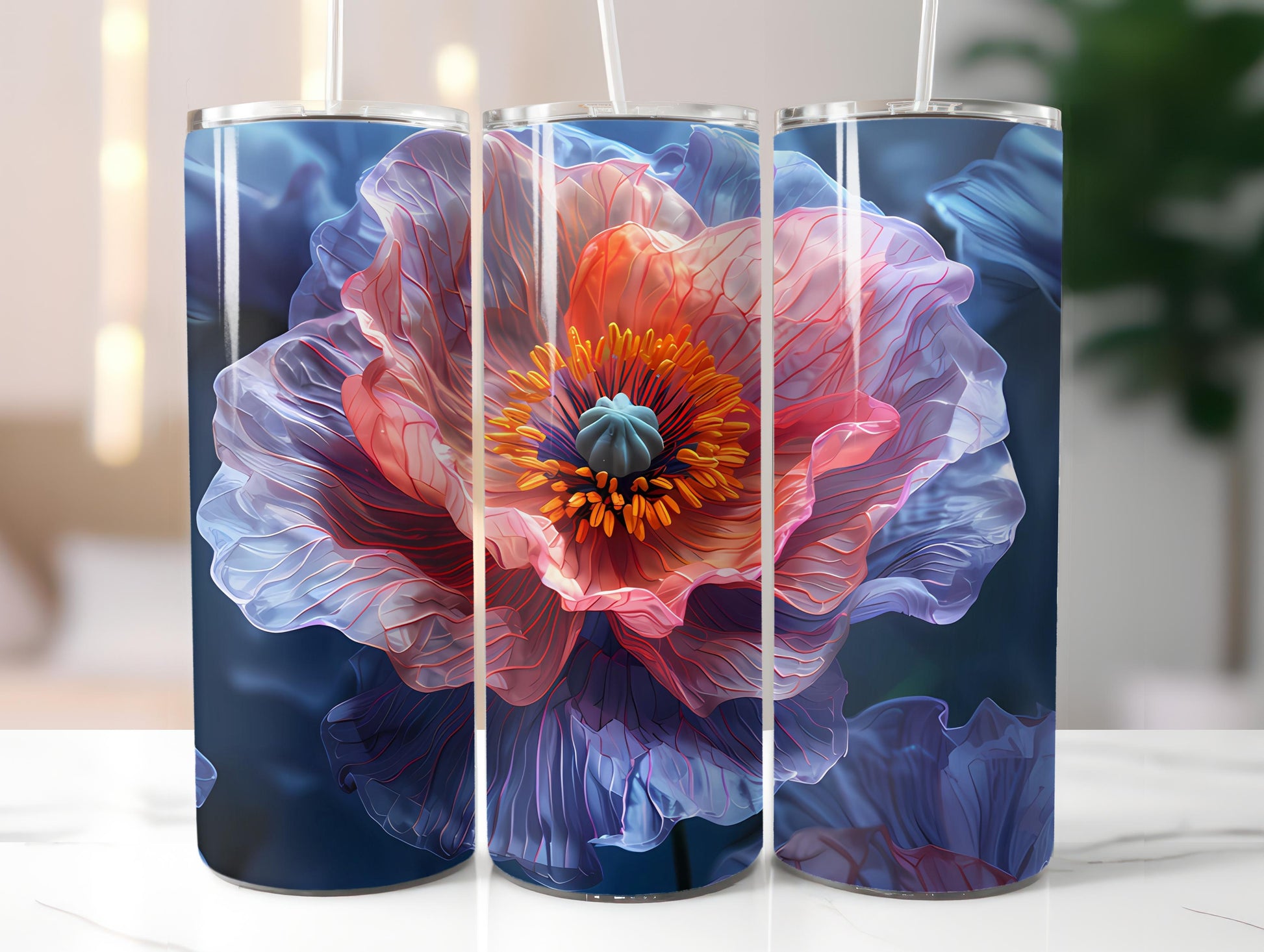 Poppies Flowers Tumbler Wrap - CraftNest - Digital Crafting and Art