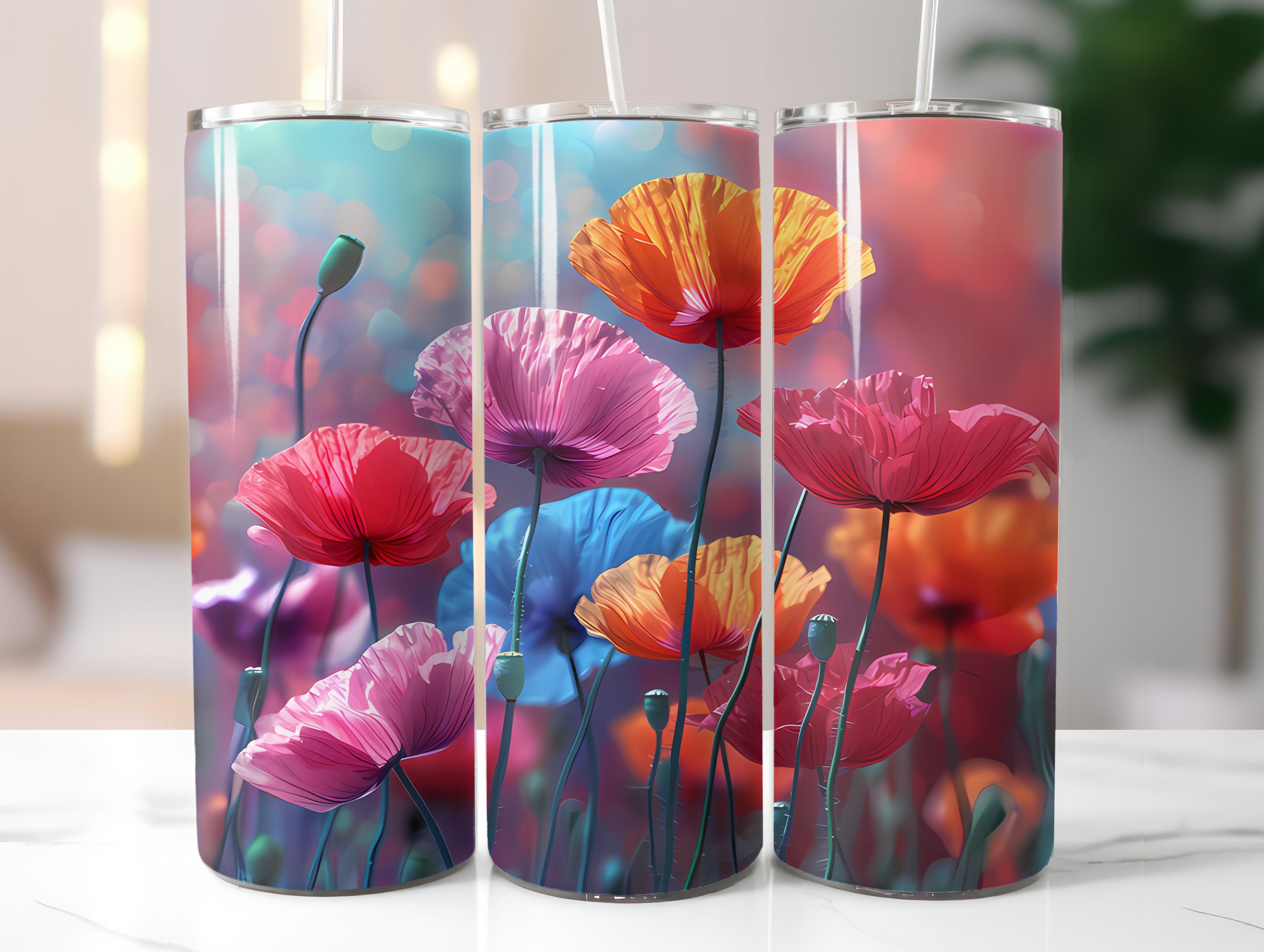 Poppies Flowers Tumbler Wrap - CraftNest - Digital Crafting and Art