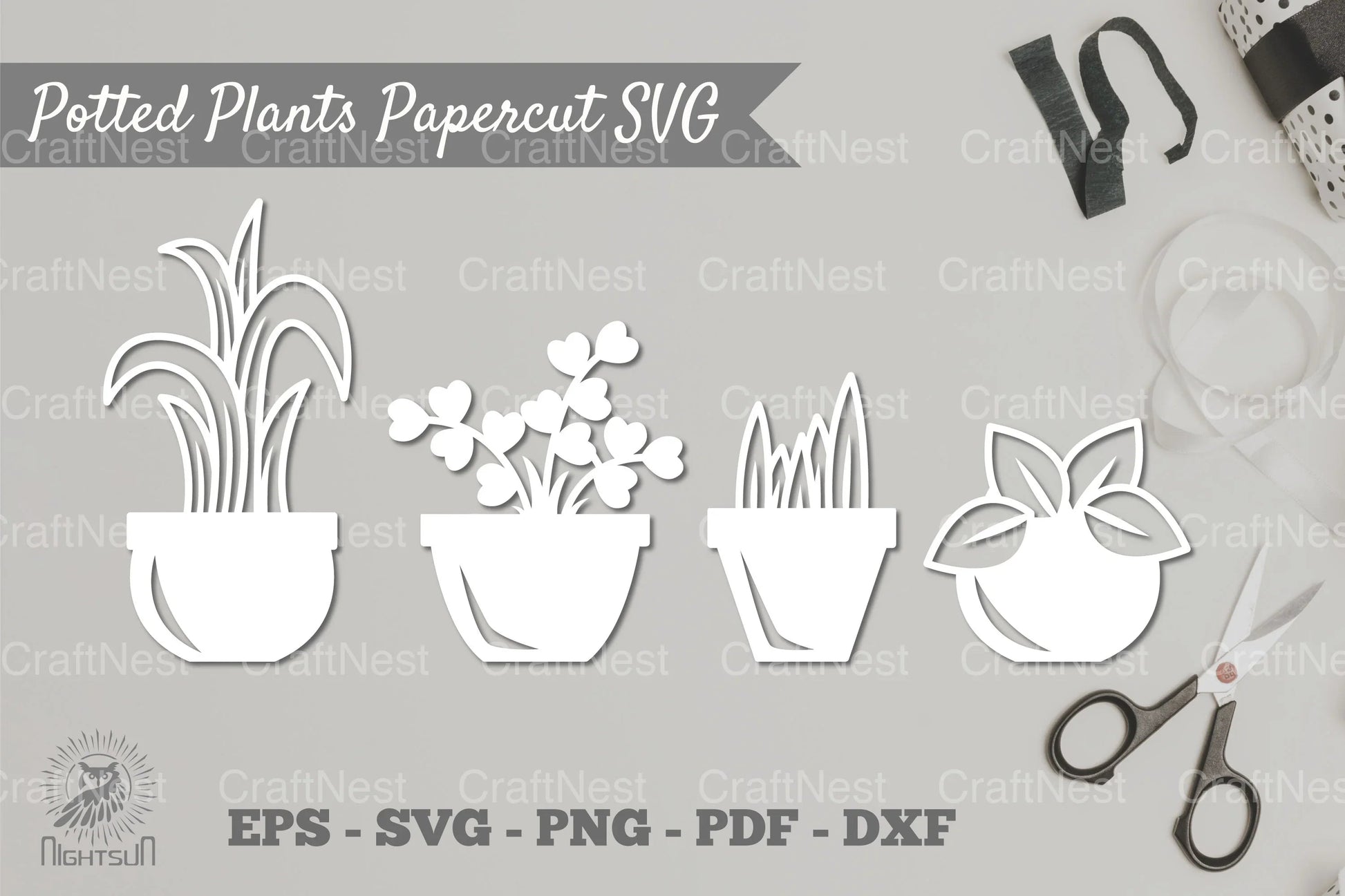 Potted Plants Papercut SVG Bundle - CraftNest - Digital Crafting and Art